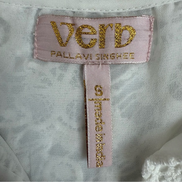 EUC Verb by Anthropologie Elegant White Lace Beaded Ruffle Bohemian Top - Picture 10 of 12